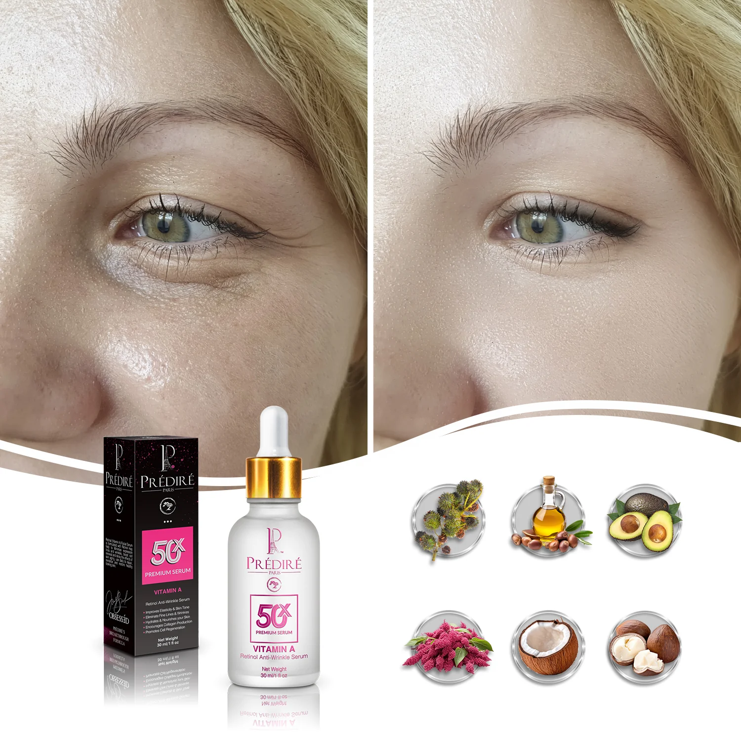 50X Premium Vitamin A Retinol Anti-Wrinkle Serum - Image 3
