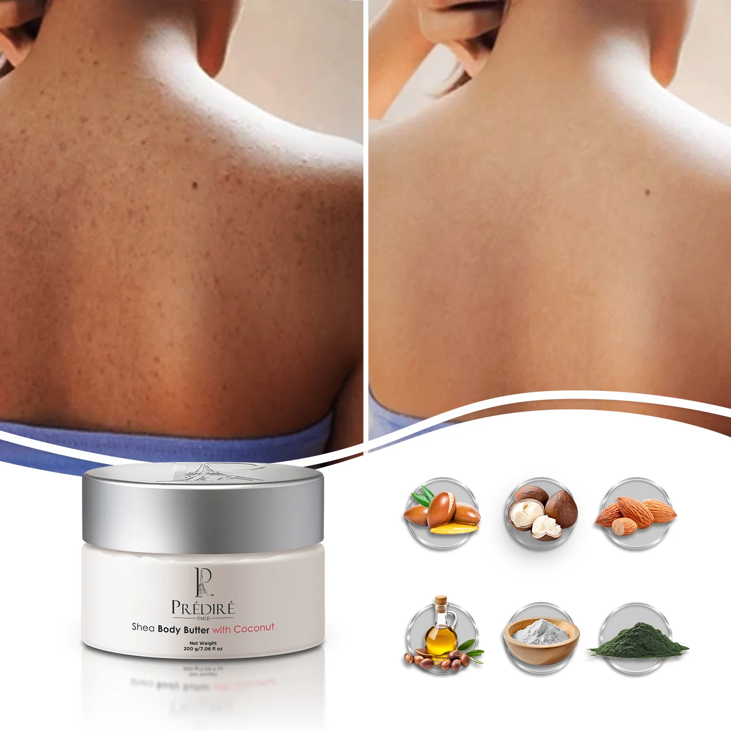 Shea Body Butter with Coconut, Argan Oil & Vitamin E Booster - Image 2