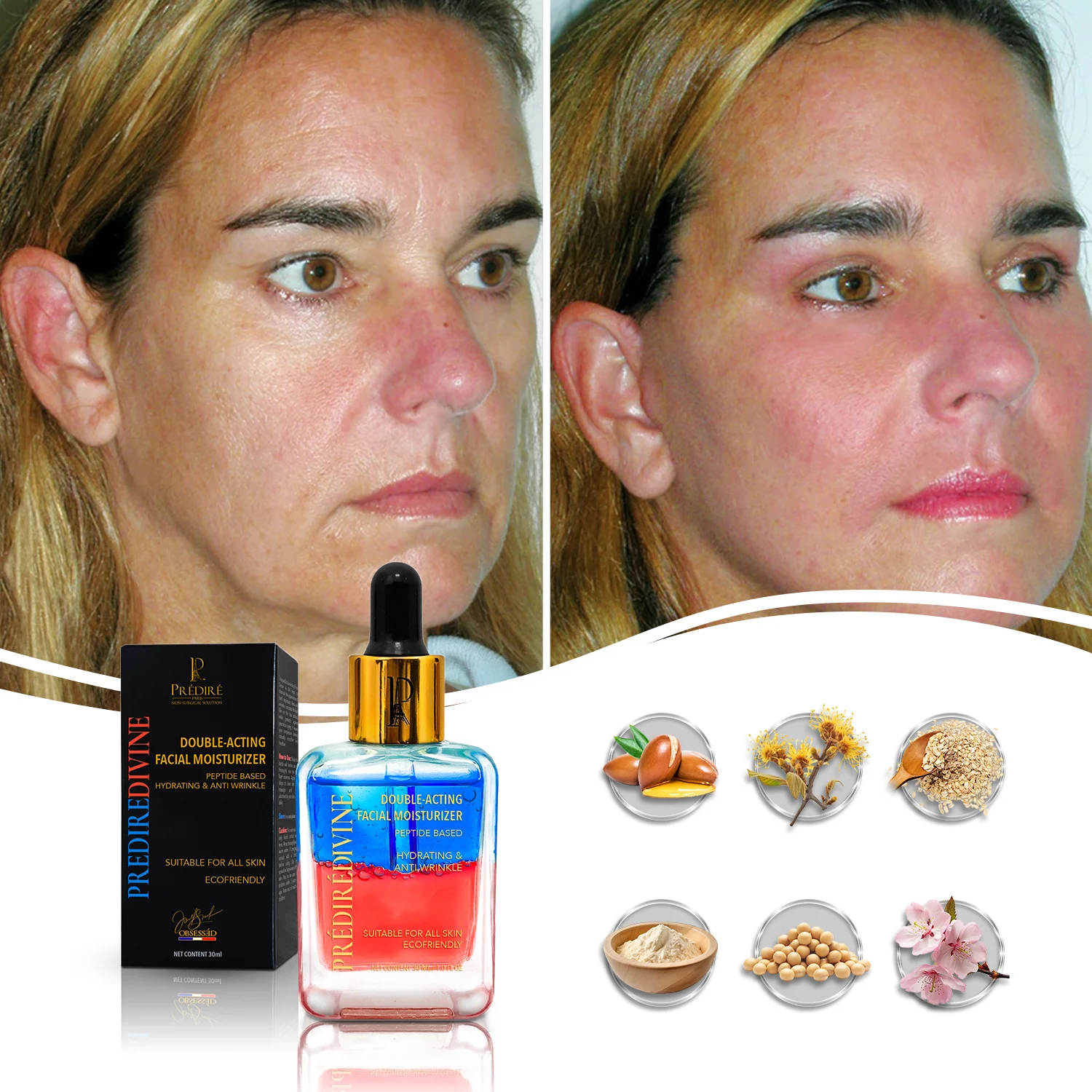 Double-Acting Facial Moisturizer Peptide Based Hydrating & Anti Wrinkle - Image 3