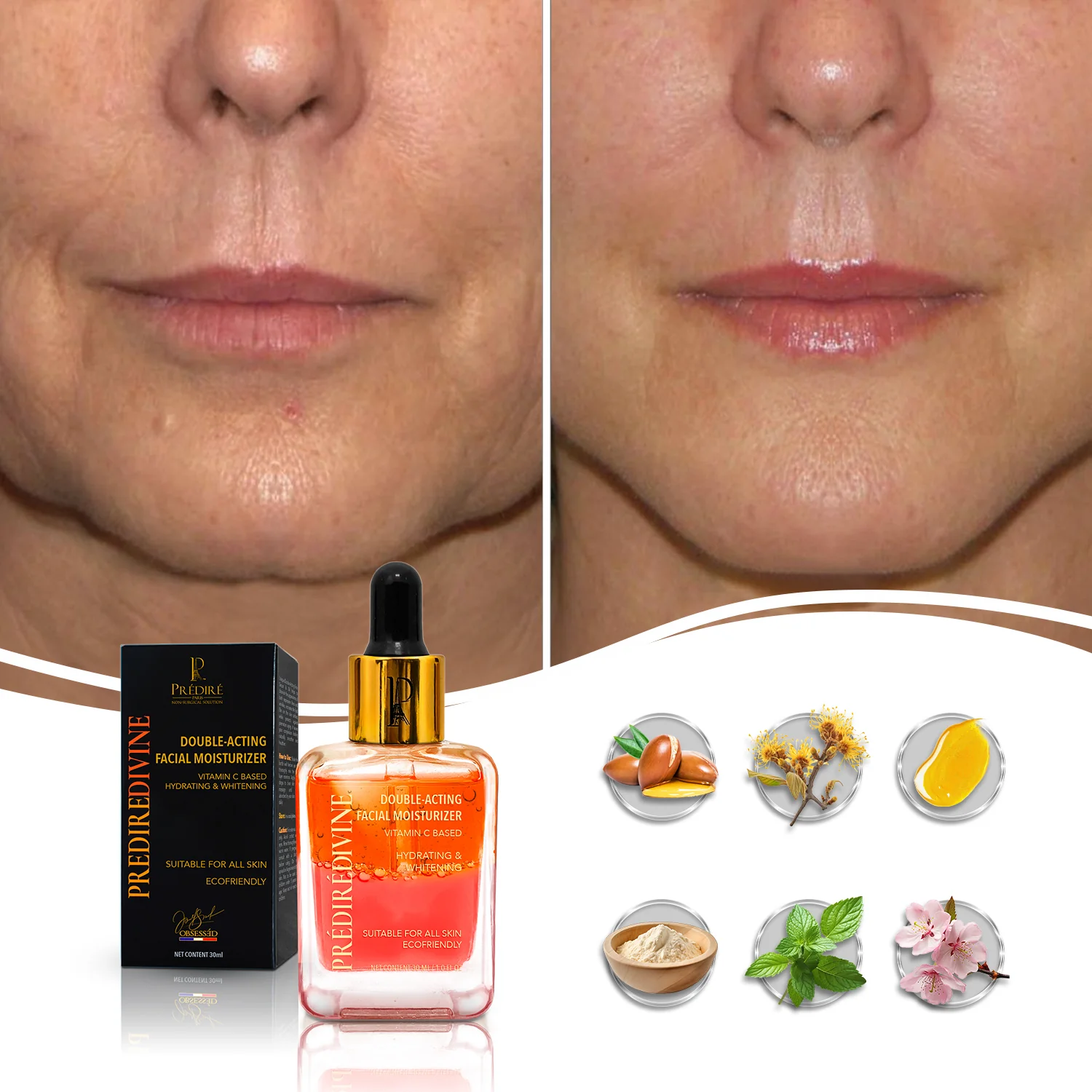 Double-Acting Facial Moisturizer Vitamin C Based Hydrating & Whitening - Image 3