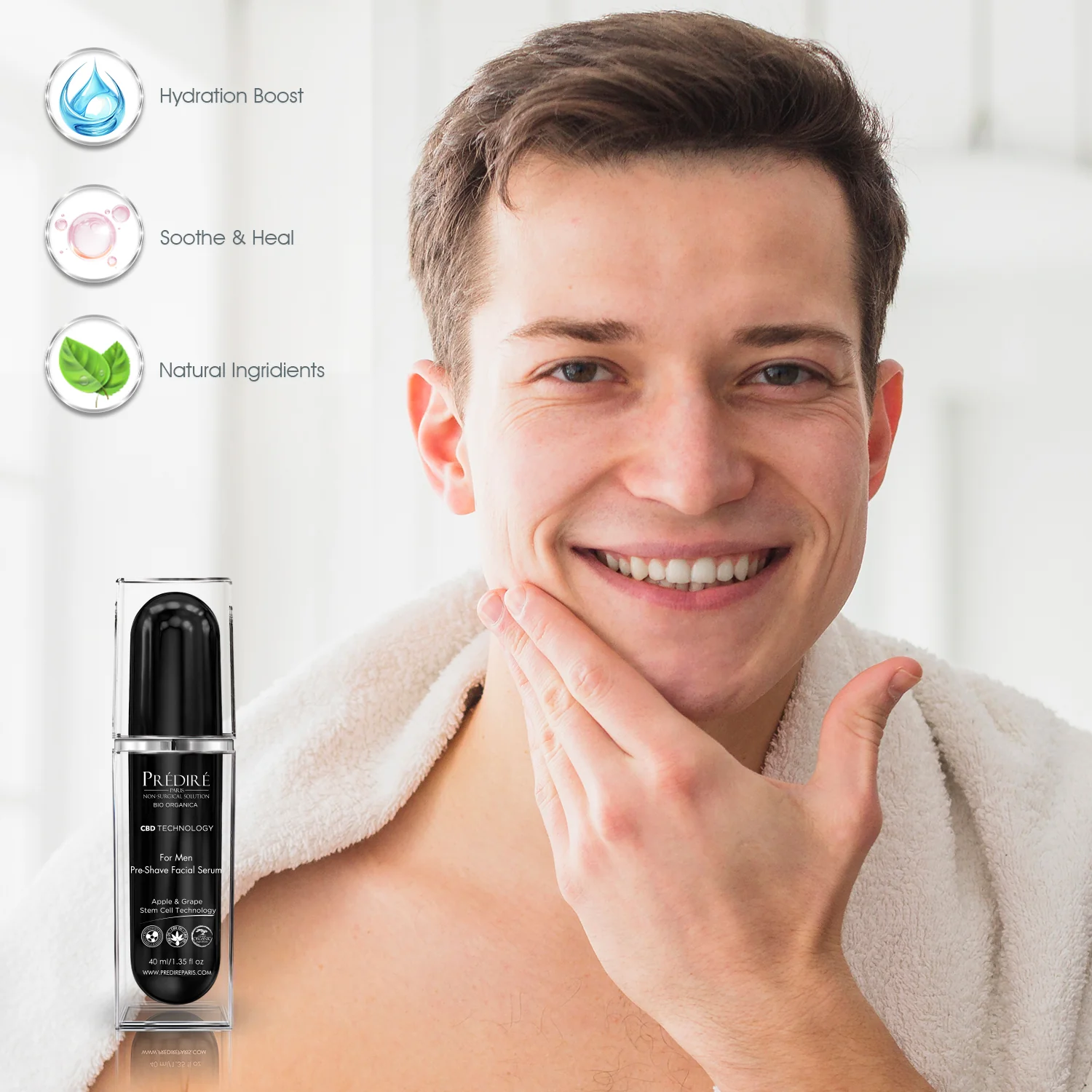 For Men Pre-Shave Facial Serum - Infused - Image 3