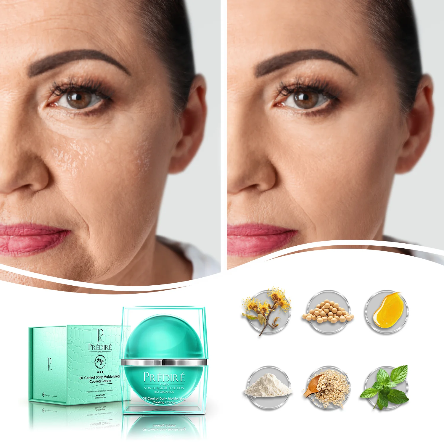 Oil Control Daily Moisturizing Cooling Cream (Enriched with Vitamin E & A) - Image 3