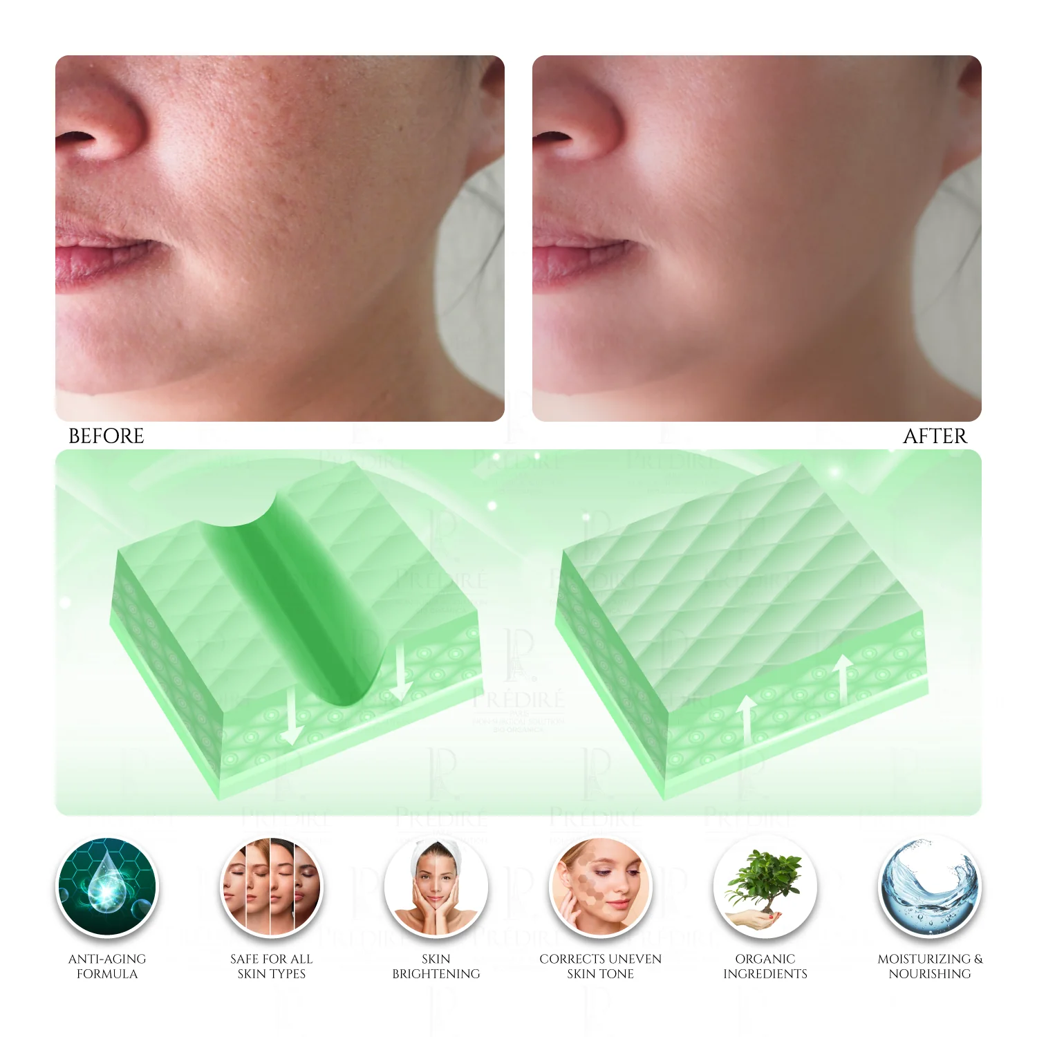 Predire Paris Miracle Stone | Natural Jade Roller Massager | Inflammation, Fine Lines & Wrinkle Remover | Face, Eyes, Neck & Body Applicator - Image 3