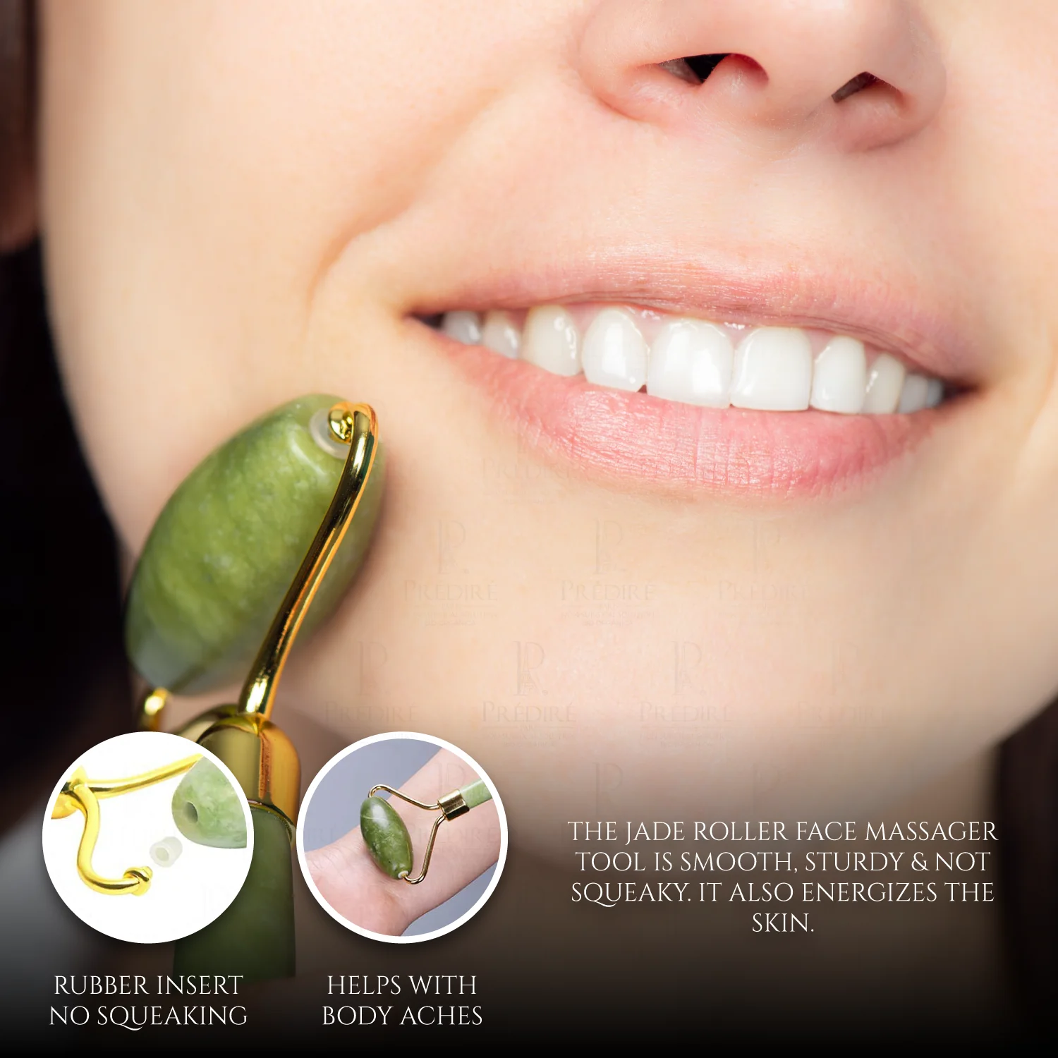 Predire Paris Miracle Stone | Natural Jade Roller Massager | Inflammation, Fine Lines & Wrinkle Remover | Face, Eyes, Neck & Body Applicator - Image 5