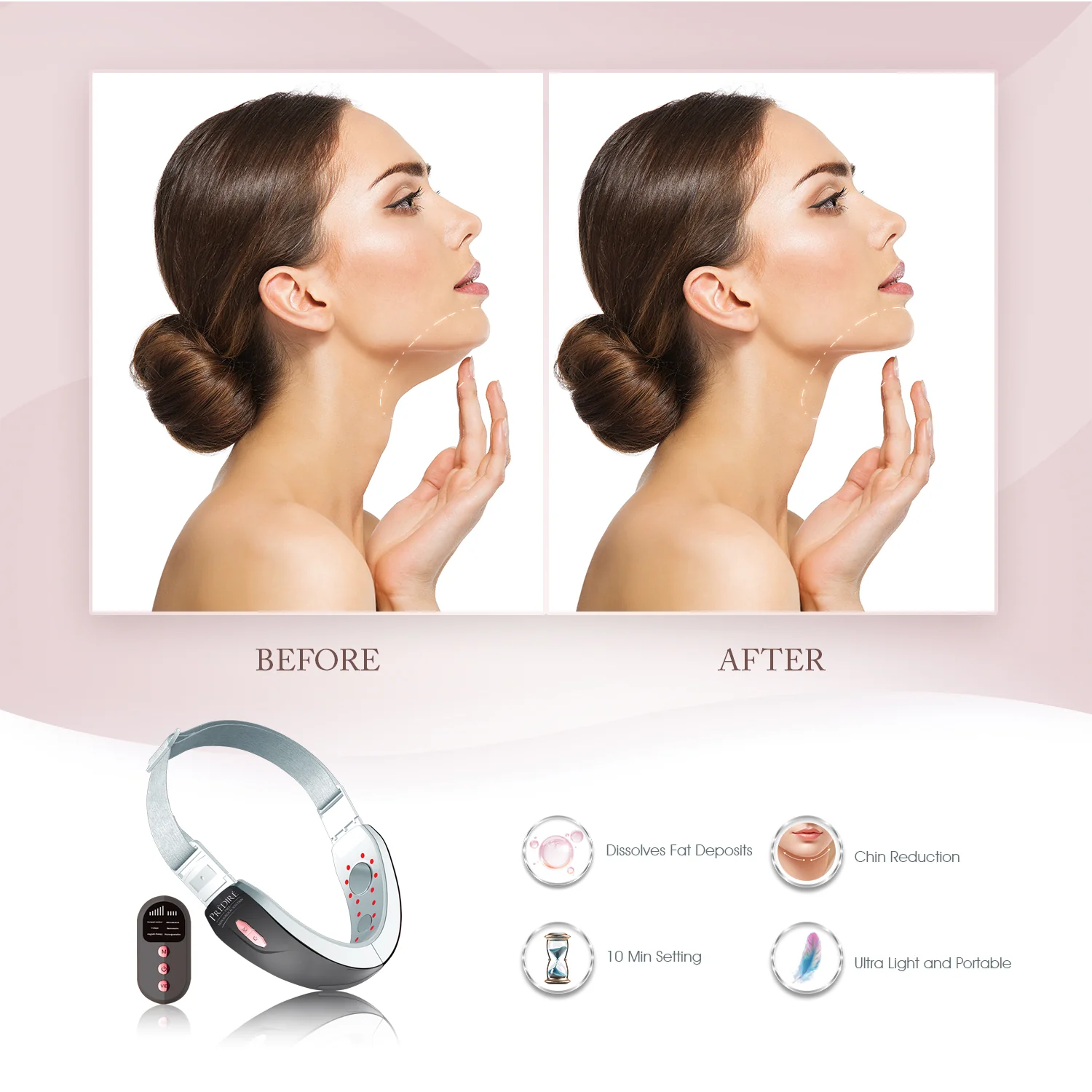 Pro V Bella EMS Device | Jaw Line Enhancing, Neck Lifting & Double Chin Fat Removing Device - Image 4