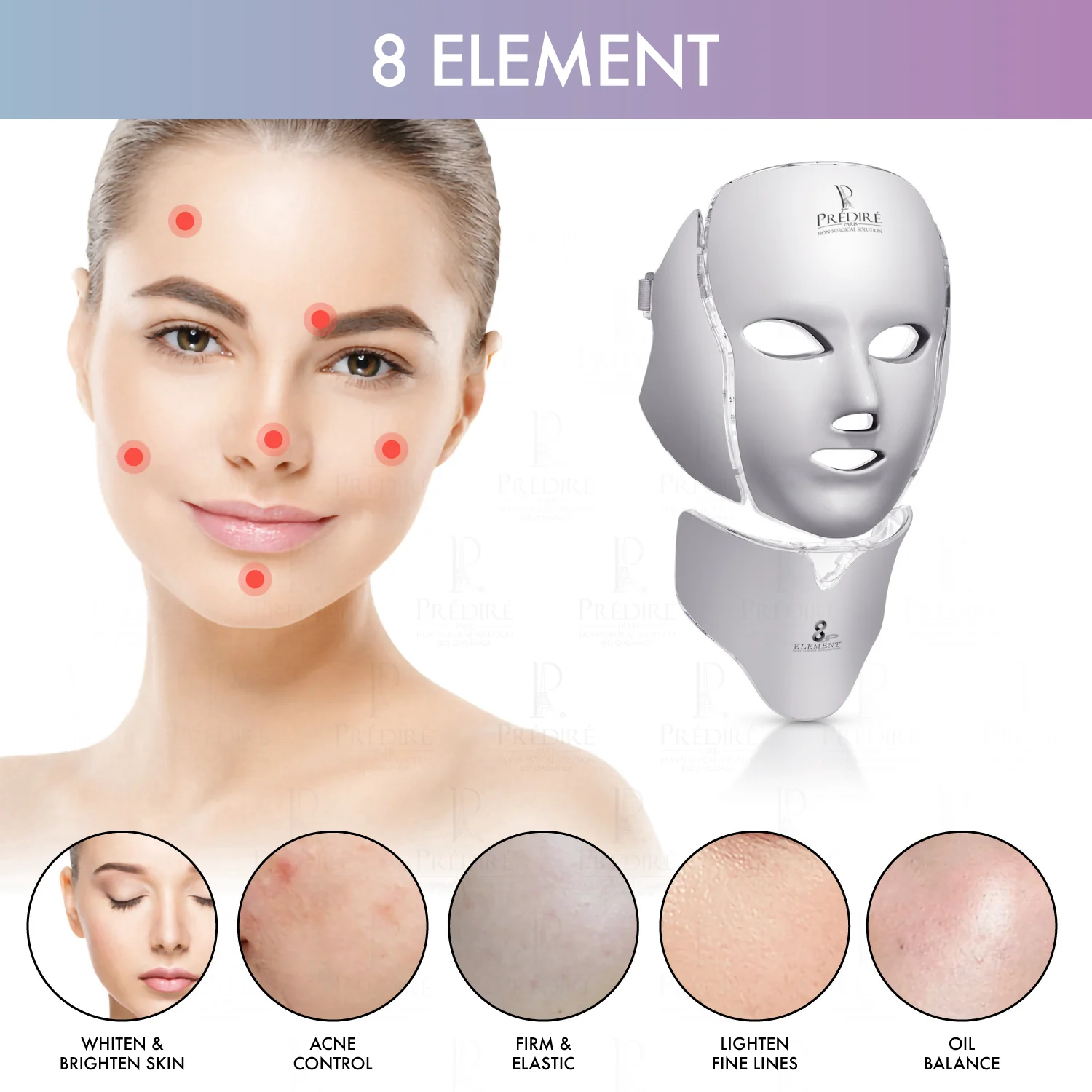 8 Element Multi-Purpose Skincare Mask | Non-Surgical Solution LED Treatment - Image 8